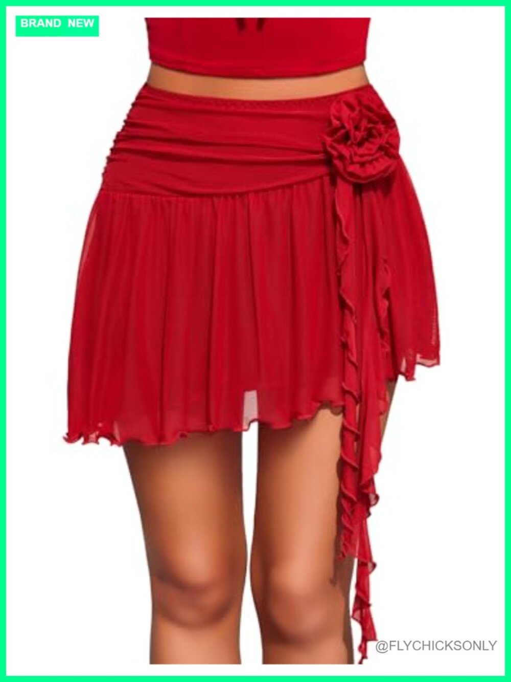 Women's Mesh Asymmetric Hem Mini Skirt Y2K High-Low